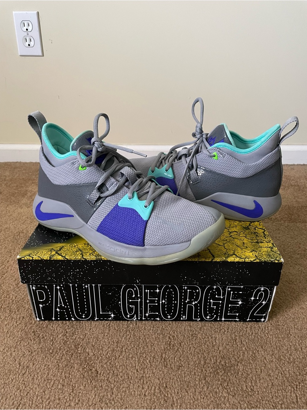 Nike Paul George 2 (PG2) “Pure Platinum” Men’s Size 9.5 Sneakers (AJ2039-002)